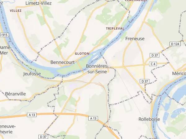 Plan de Bonnières-sur-Seine
