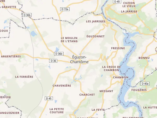Plan de Éguzon-Chantôme