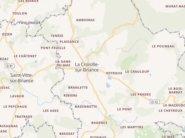 Plan de La Croisille-sur-Briance