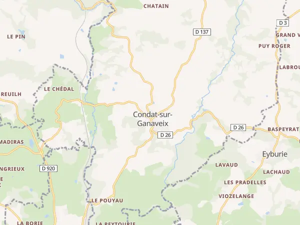 Plan de Condat-sur-Ganaveix