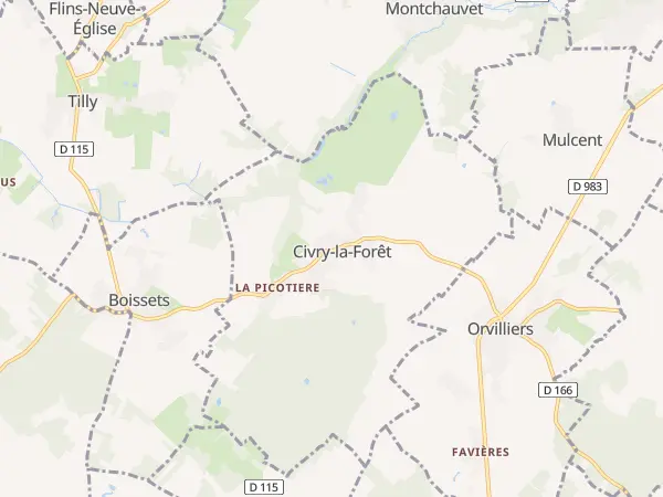 Plan de Civry-la-Forêt