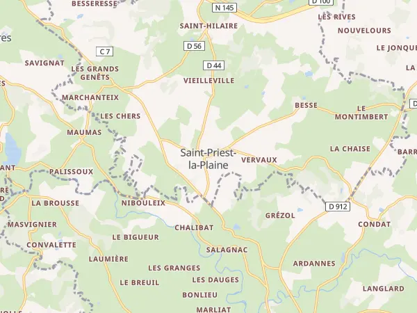 Plan de Saint-Priest-la-Plaine