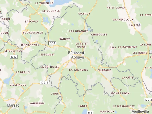 Plan de Bénévent-l’Abbaye