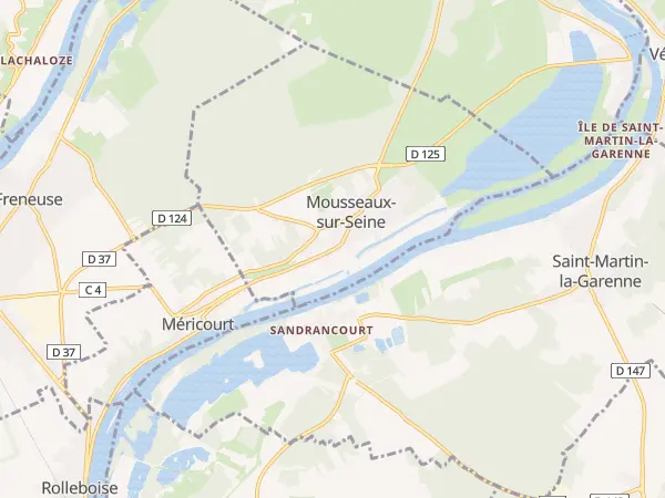 Plan de Mousseaux-sur-Seine
