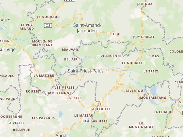 Plan de Saint-Priest-Palus