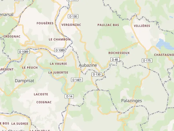 Plan de Aubazines