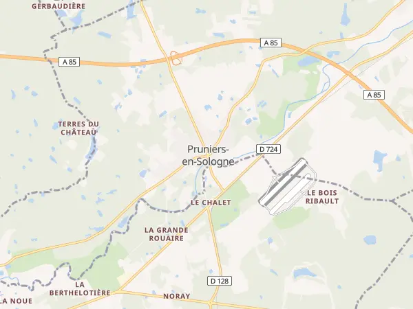 Plan de Pruniers-en-Sologne