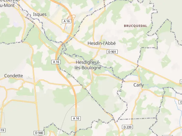 Plan de Hesdigneul-lès-Boulogne