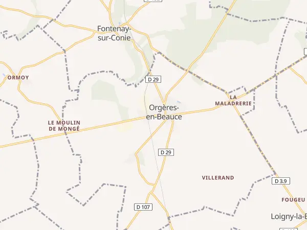 Plan de Orgères-en-Beauce