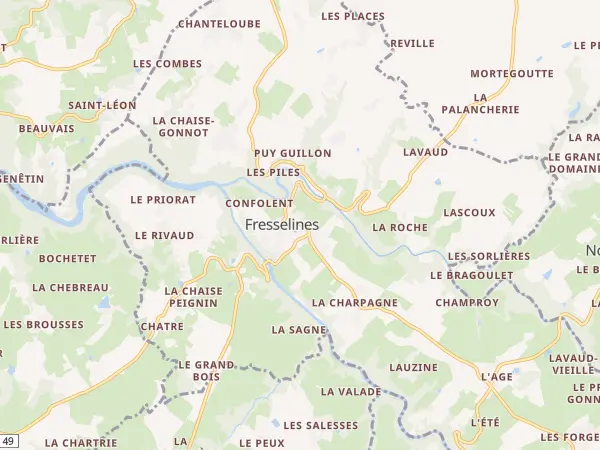 Plan de Fresselines