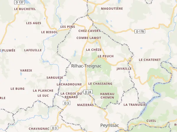 Plan de Rilhac-Treignac