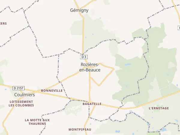 Plan de Rozières-en-Beauce