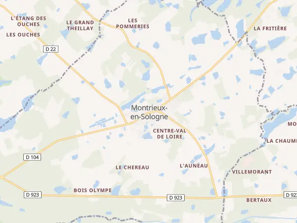 Plan de Montrieux-en-Sologne
