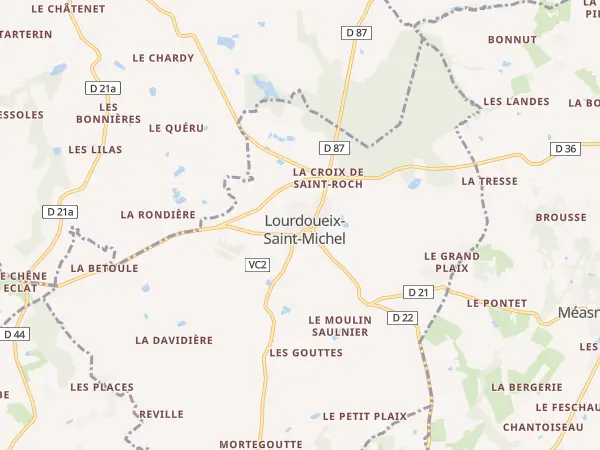 Plan de Lourdoueix-Saint-Michel
