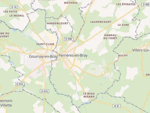Plan de Ferrières-en-Bray