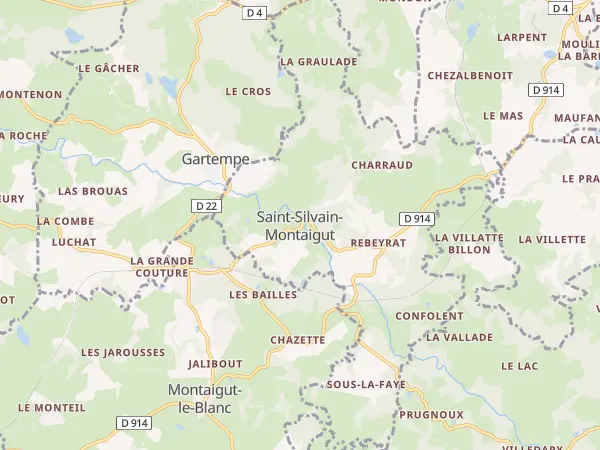 Plan de Saint-Silvain-Montaigut