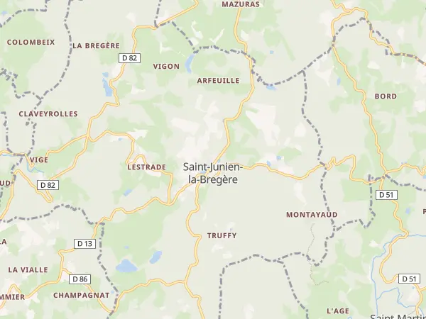 Plan de Saint-Junien-la-Bregère