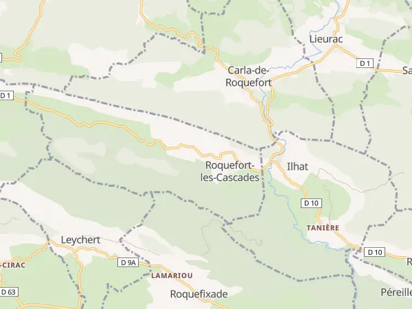 Plan de Roquefort-les-Cascades