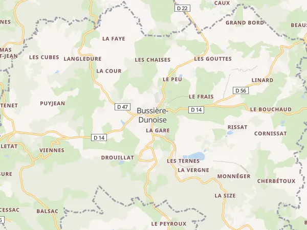Plan de Bussière-Dunoise