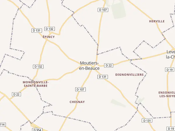 Plan de Moutiers-en-Beauce