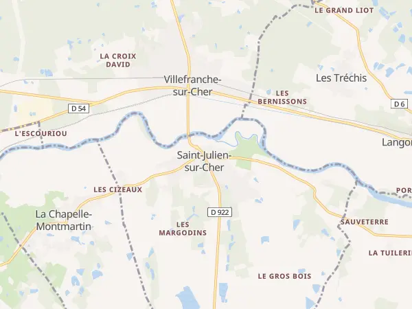 Plan de Saint-Julien-sur-Cher