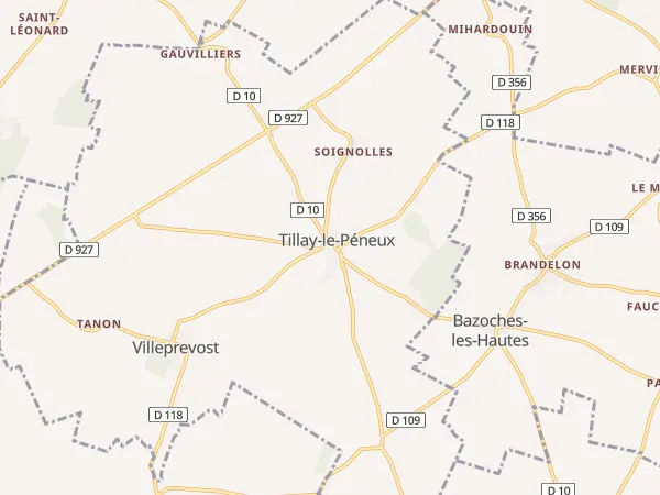 Plan de Tillay-le-Péneux