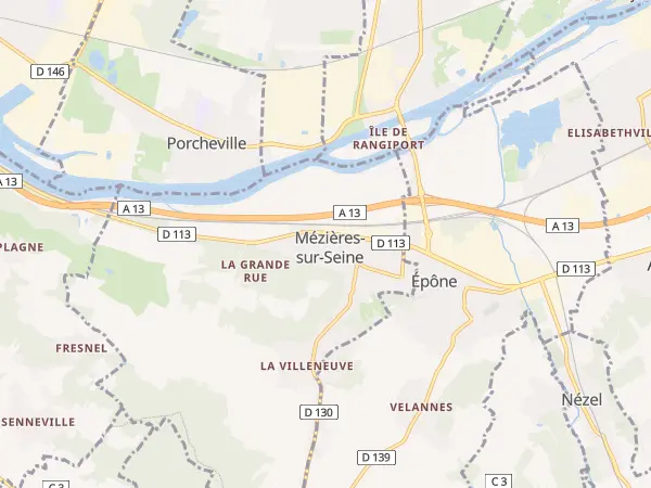Plan de Mézières-sur-Seine