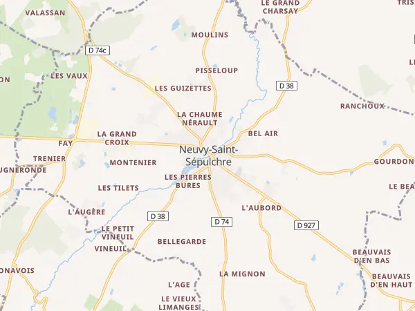 Plan de Neuvy-Saint-Sépulchre
