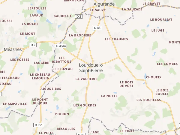 Plan de Lourdoueix-Saint-Pierre