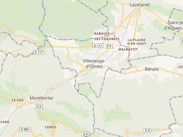 Plan de Villeneuve-d’Olmes