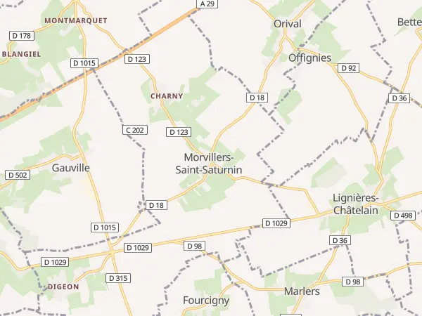 Plan de Morvillers-Saint-Saturnin