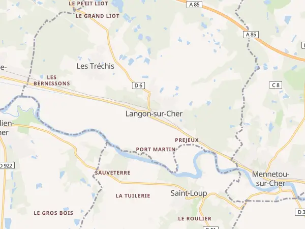 Plan de Langon-sur-Cher