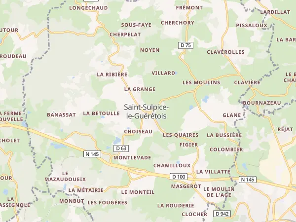 Plan de Saint-Sulpice-le-Guérétois