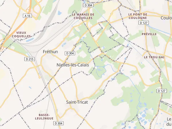 Plan de Nielles-lès-Calais