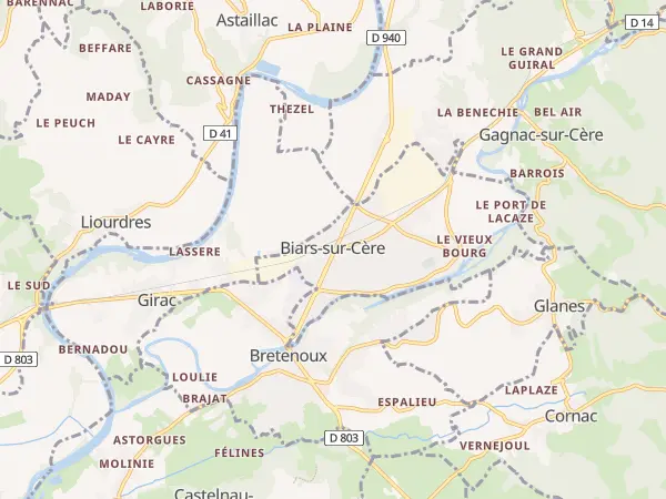 Plan de Biars-sur-Cère
