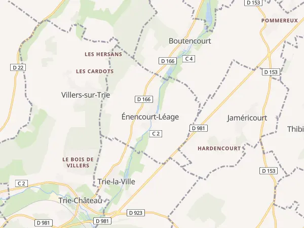 Plan de Énencourt-Léage