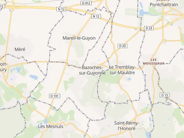 Plan de Bazoches-sur-Guyonne