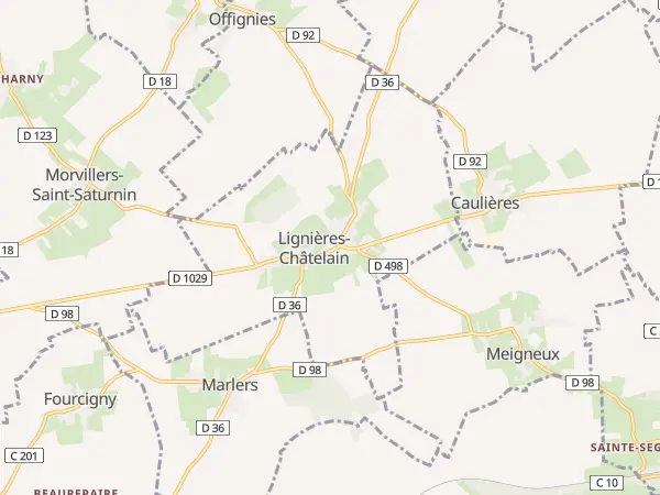 Plan de Lignières-Châtelain