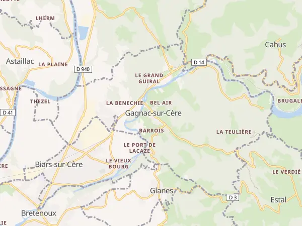 Plan de Gagnac-sur-Cère