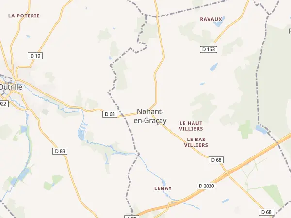 Plan de Nohant-en-Graçay
