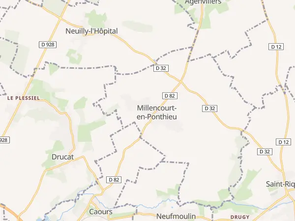 Plan de Millencourt-en-Ponthieu