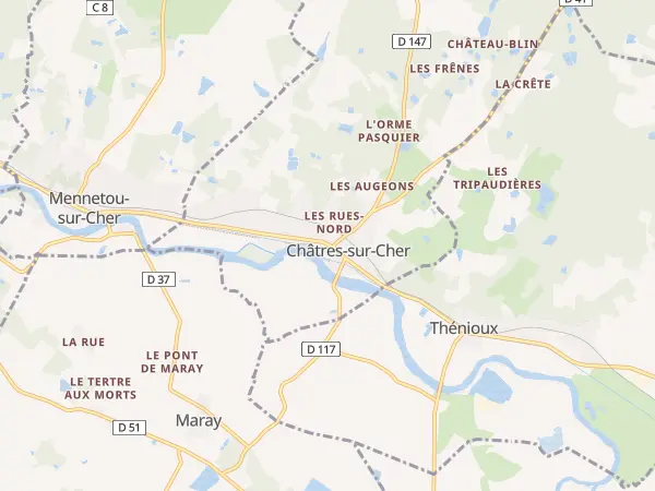 Plan de Châtres-sur-Cher