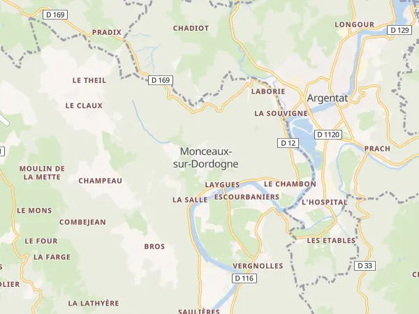 Plan de Monceaux-sur-Dordogne