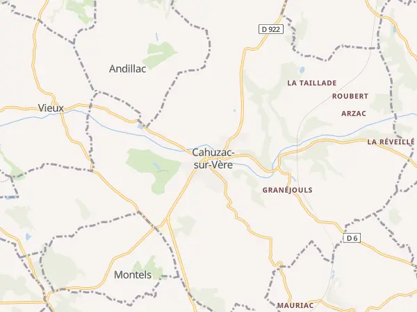 Plan de Cahuzac-sur-Vère
