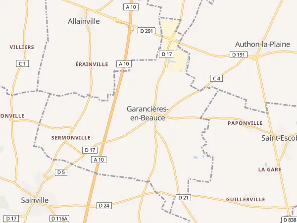 Plan de Garancières-en-Beauce