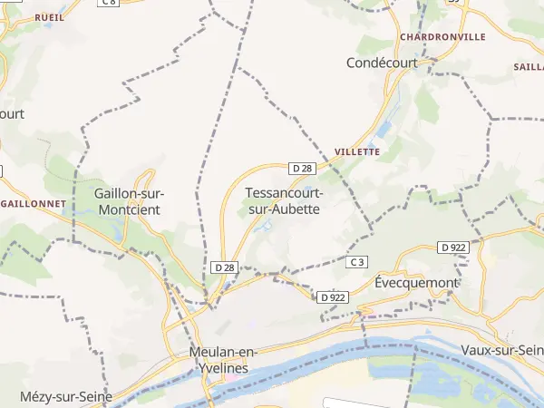 Plan de Tessancourt-sur-Aubette
