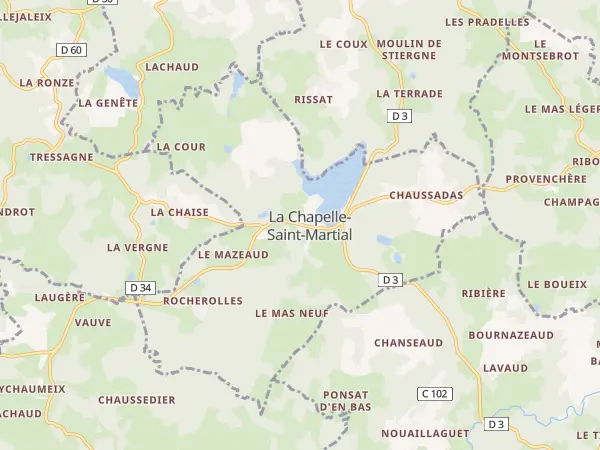 Plan de La Chapelle-Saint-Martial