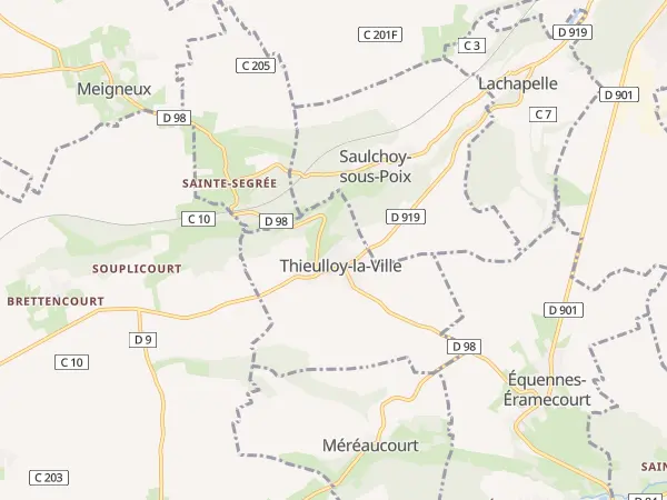 Plan de Thieulloy-la-Ville
