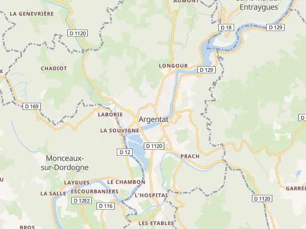 Plan de Argentat-sur-Dordogne