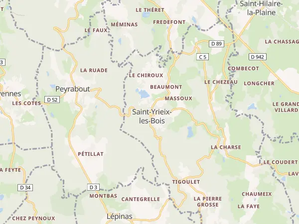 Plan de Saint-Yrieix-les-Bois